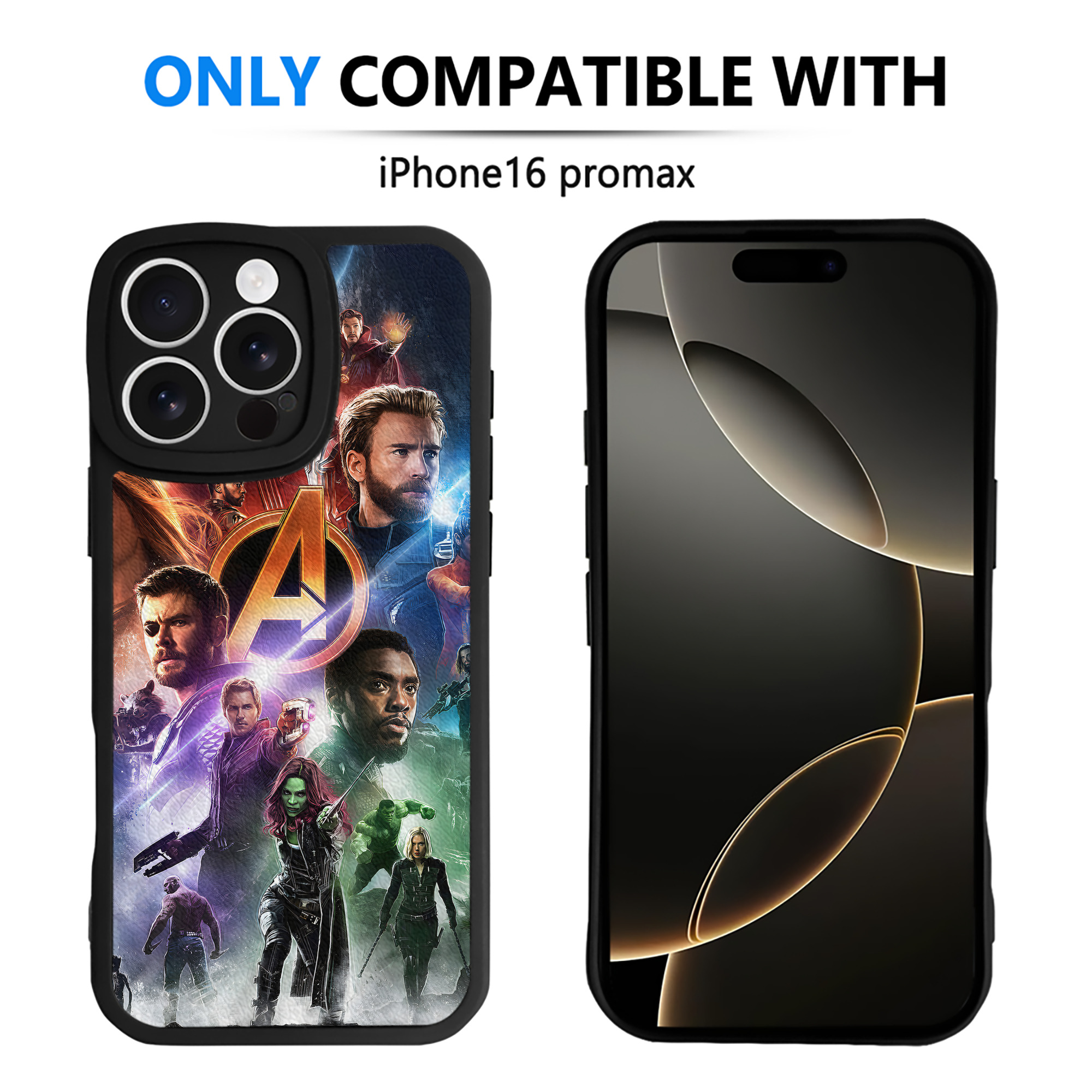 （画像用） アベンジャーズ The Avengers 【iPhone 16シリーズ対応】シリコンスマホケース（レザー調） 材質：シリコン